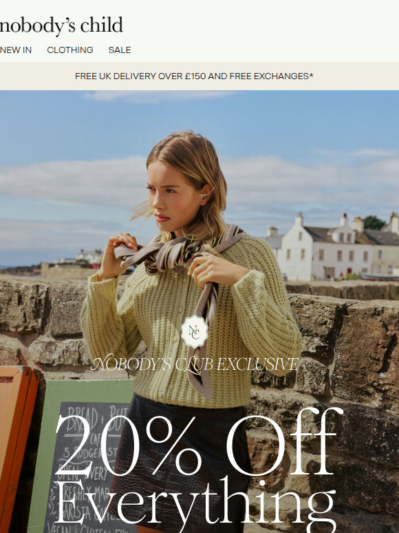20% off every single thing
