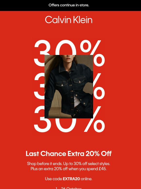 Extra 20% Off Ends Soon