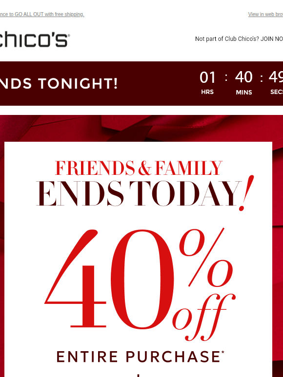 FINAL MOMENTS! 40% OFF + NEW DEALS