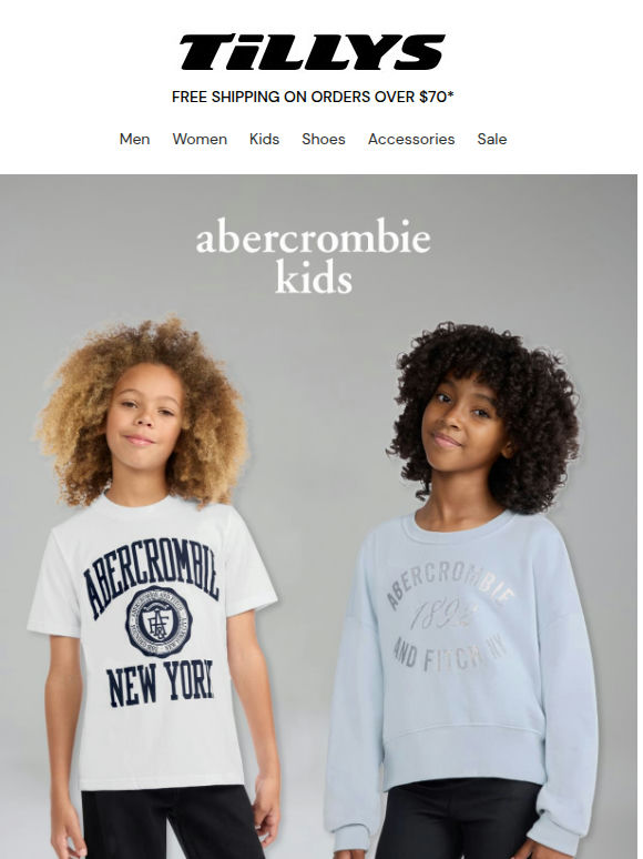 Abercrombie Kids + Up to 40% Off Fall Sale