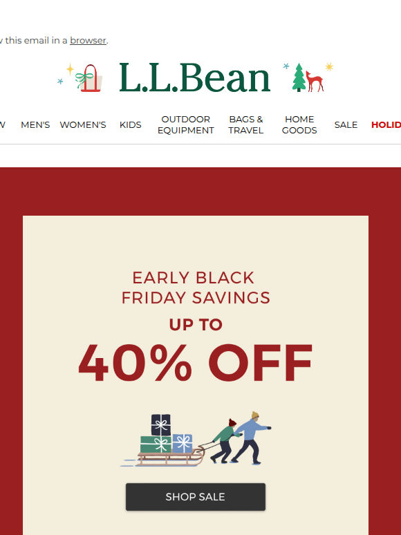 Early Black Friday Savings: Up to 40% OFF