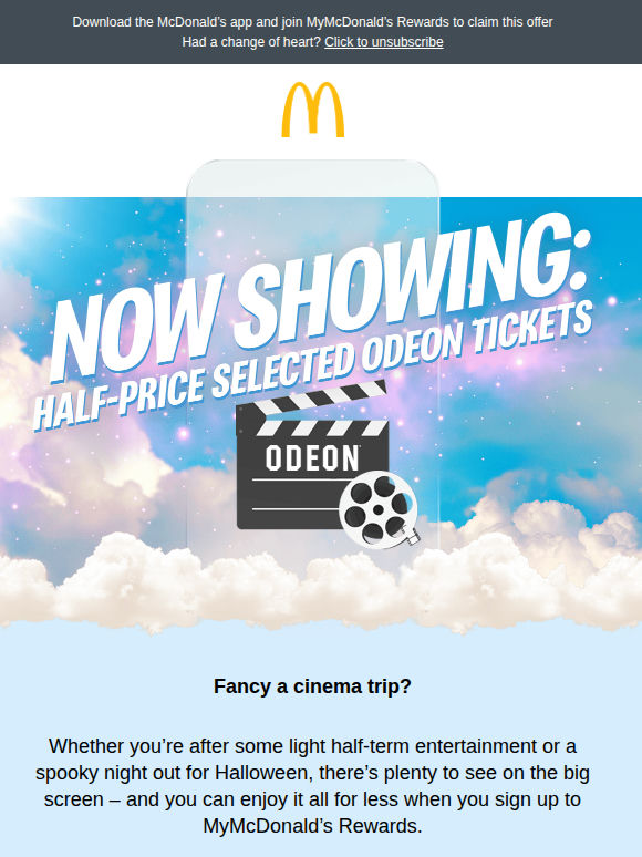 Half price ODEON tickets? Yes please! 🎟️🍿