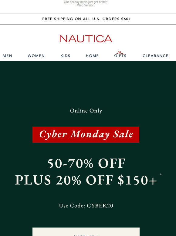 🤩 CYBER MONDAY DEALS: 50-70% + Extra 20% off $150 or more!