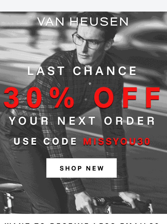 Last chance for 30% off