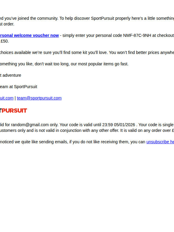 A warm welcome - and £10 to spend