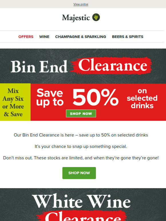 Save up to 50%!  Our Bin End Clearance is now live!