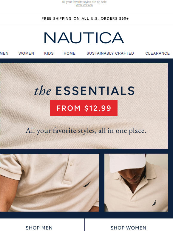 Essentials from $12.99 (Plus 50-70% OFF sitewide)