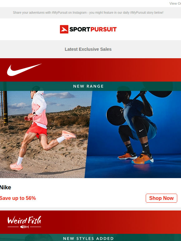 Nike | Weird Fish  | Black Crows Clothing | Gevril - Price Drop | Under Armour Underwear | Up to 87% Off!