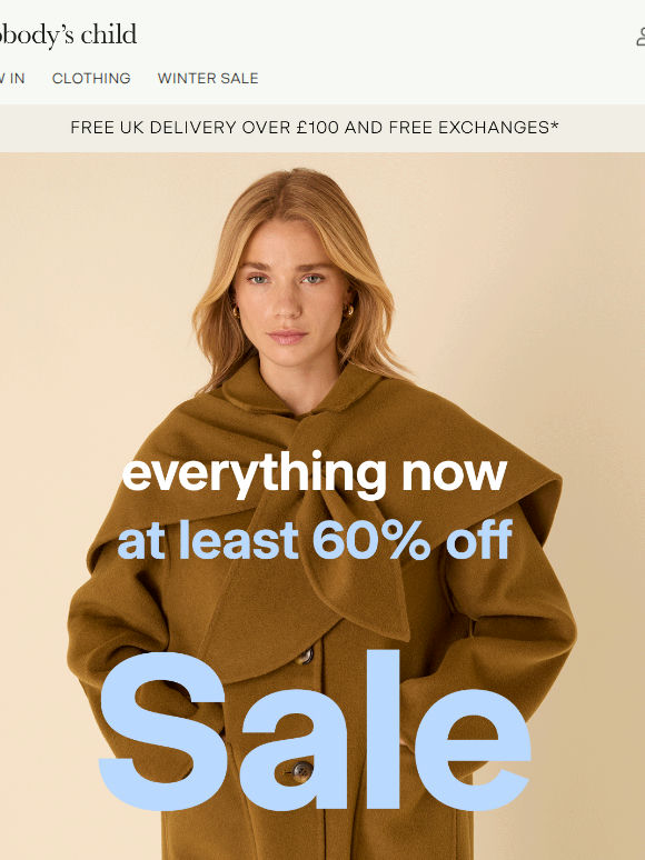 Everything now at least 60% off