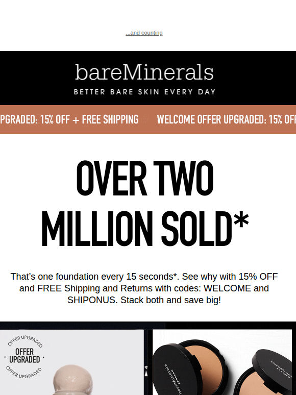 15% OFF to join 22 million fans