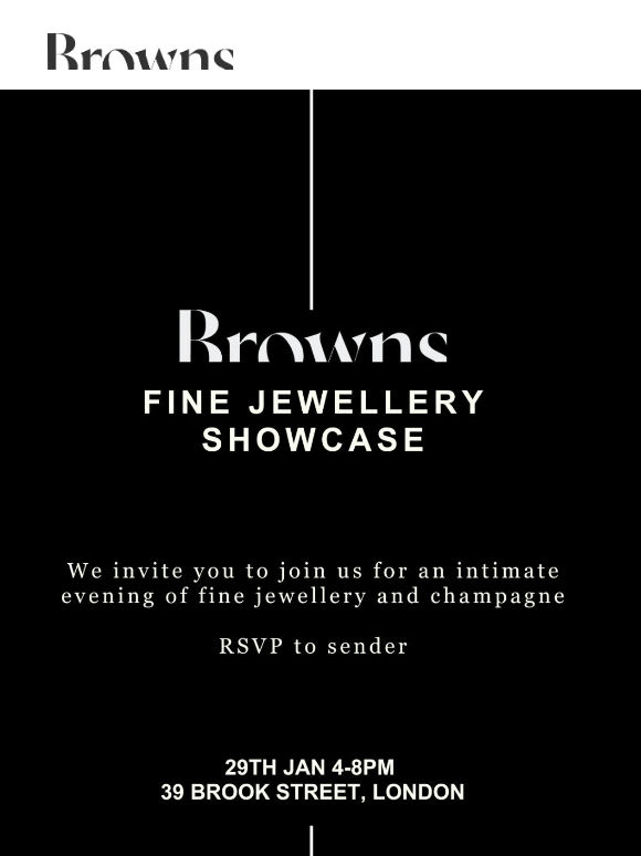 Save the date: BROWNS FINE JEWELLERY SHOWCASE