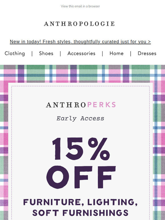 15% off home. Early access ends soon!