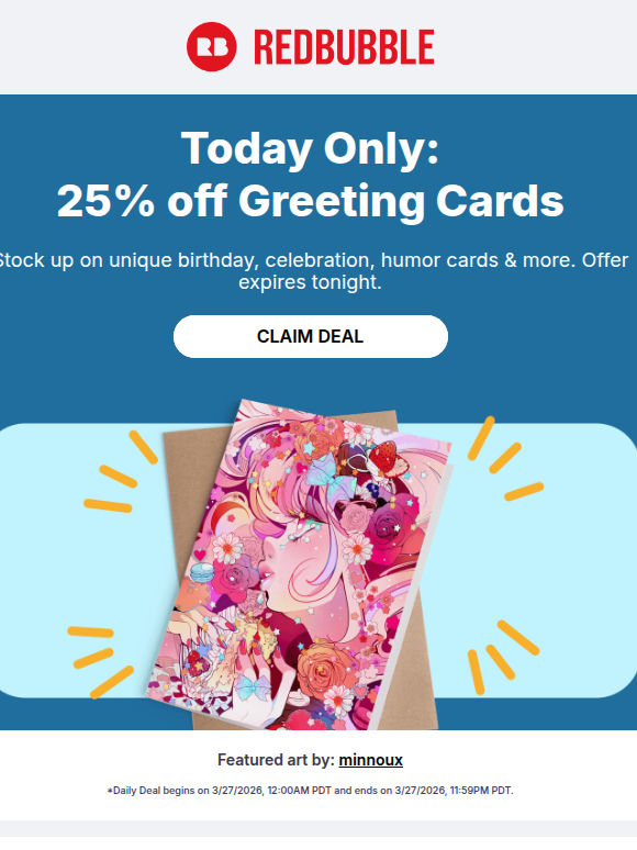 🎇 TODAY: 25% off All Greeting Cards 🎇