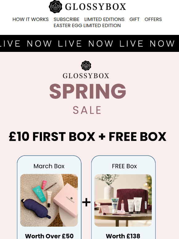 SPRING SALE NOW LIVE 🚨 £10 First Box + Free Box