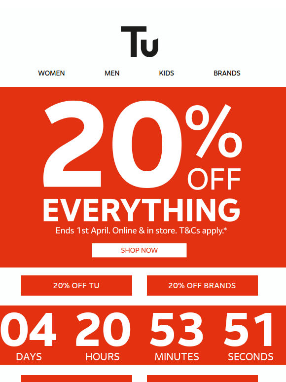 20% off everything now on