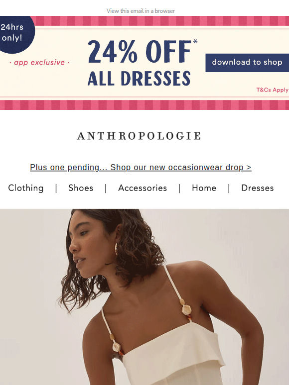 Your fave dresses are 24% off for 24hrs.