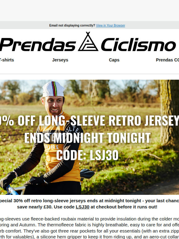 30% OFF Long-Sleeve Retro Jerseys Ends Midnight! ⚡
