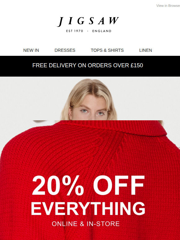 20% off everything starts now