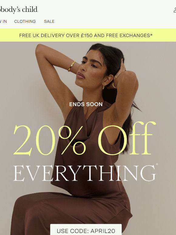 20% off is coming to an end
