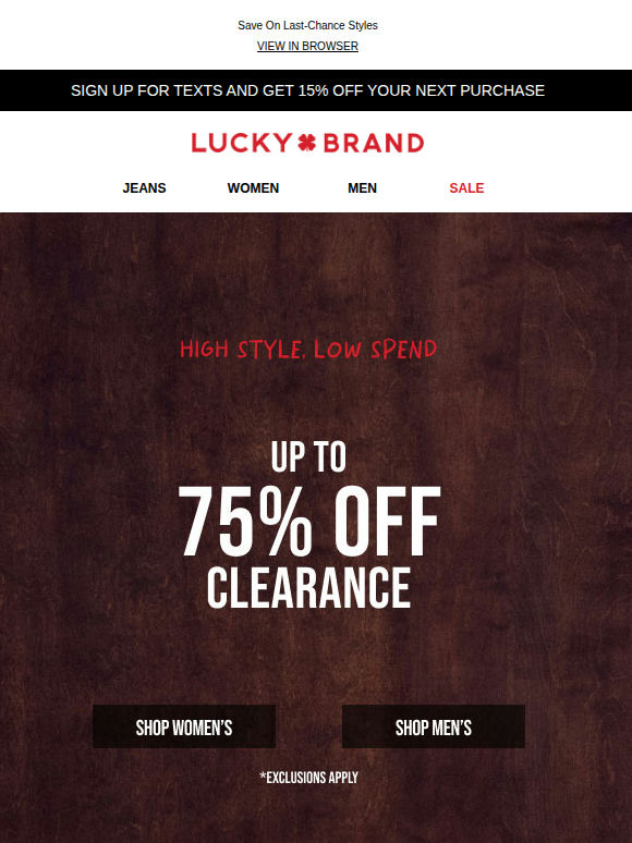 Take Up To 75% Off Clearance!