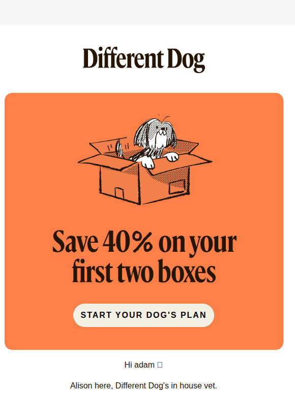Real food. Proper ingredients. 40% off.