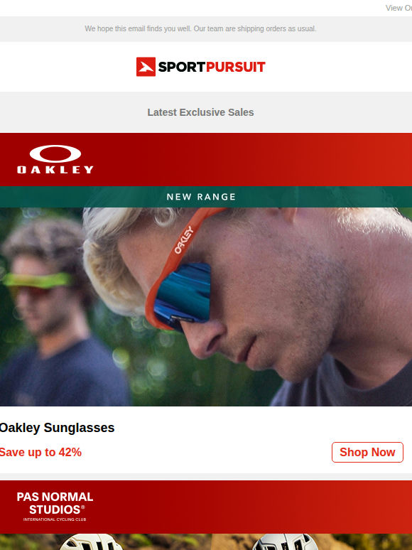 Oakley Sunglasses | Pas Normal Studios | New Running Shoes | Super.Natural Merino | Veho | Up to 85% Off!
