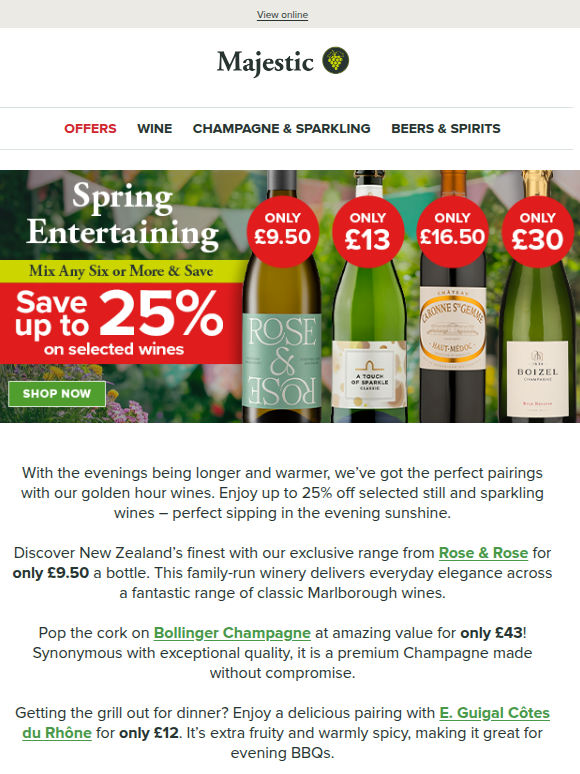 Sunset pairings: Save up to 25%