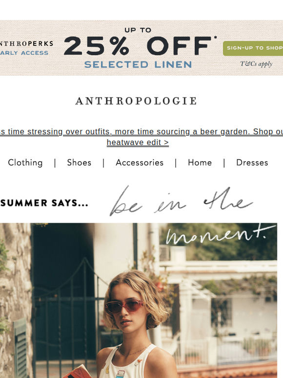 KEEP COOL: 25% off* linen has started...