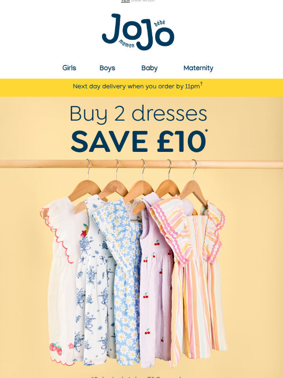 Buy 2 dresses, save £10*