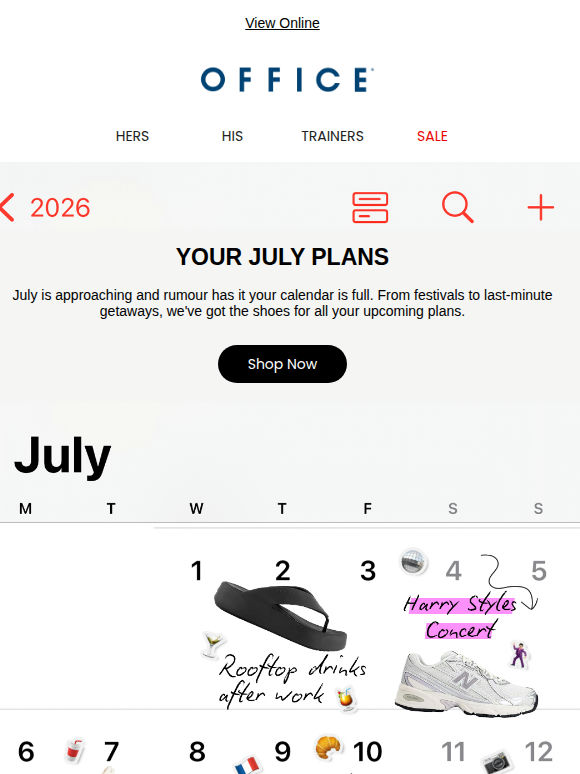 @officeshoes accessed your July calendar