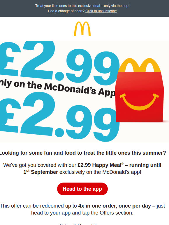 A £2.99 Happy Meal® makes for a great summer deal🤝