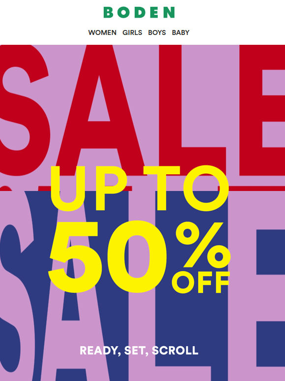 Up to 50% off sale is proving popular