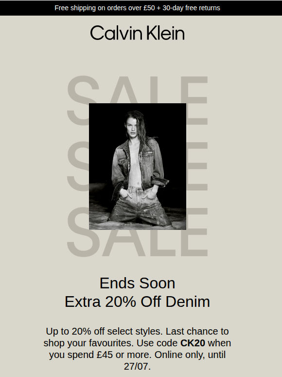 Ends Soon: Extra 20% Off Denim