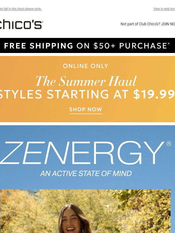 Shift your fashion gears in Zenergy® 🚲 + styles from $19.99 ends tomorrow!