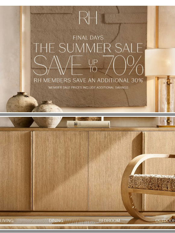 Final Days. Save Up to 70% on Living, Dining, Bedroom & More.