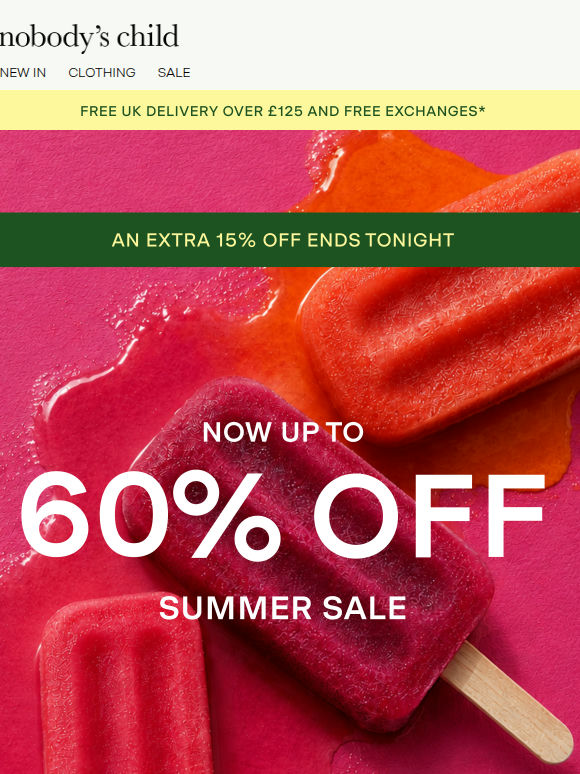 EXTRA 15% OFF ENDS TONIGHT