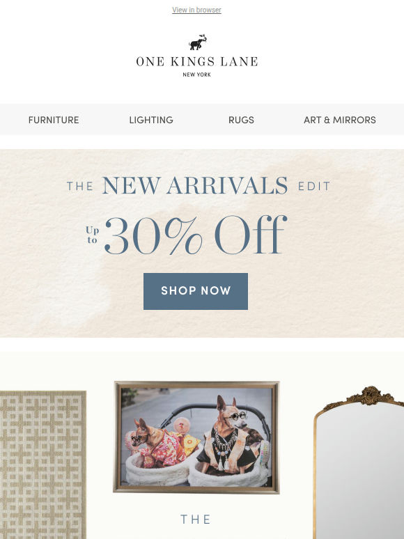 Fresh Lighting, Rugs, Art & More  — Up to 30% Off