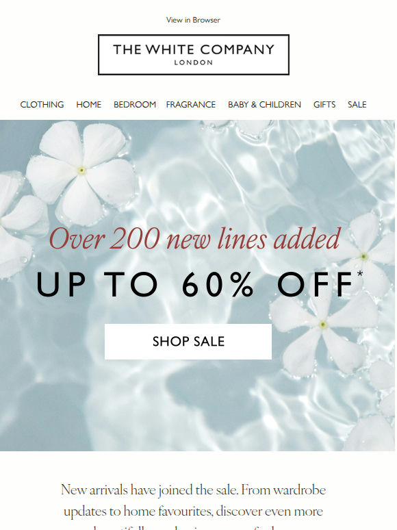 Over 200 new lines added to sale