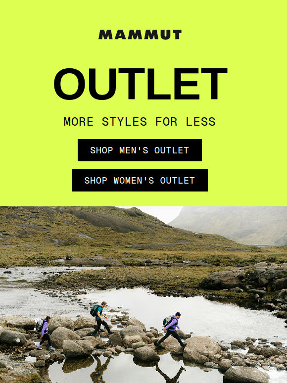 More gear with up to 40% off in our outlet ⛰️