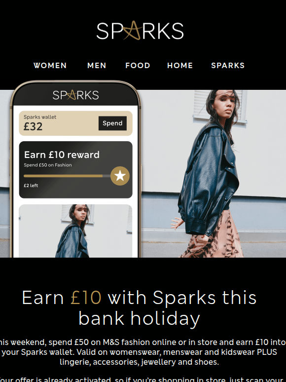 Earn £10 this weekend with Sparks ✨