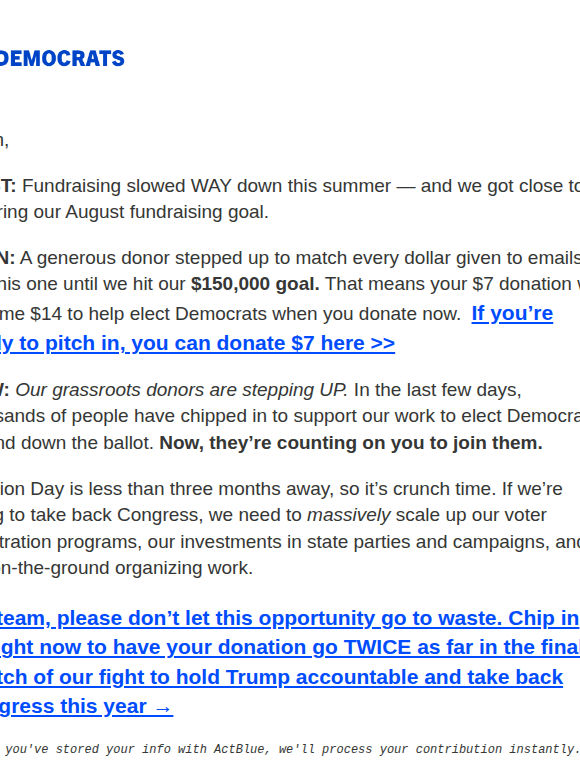 Opportunity to match your donation enclosed >>