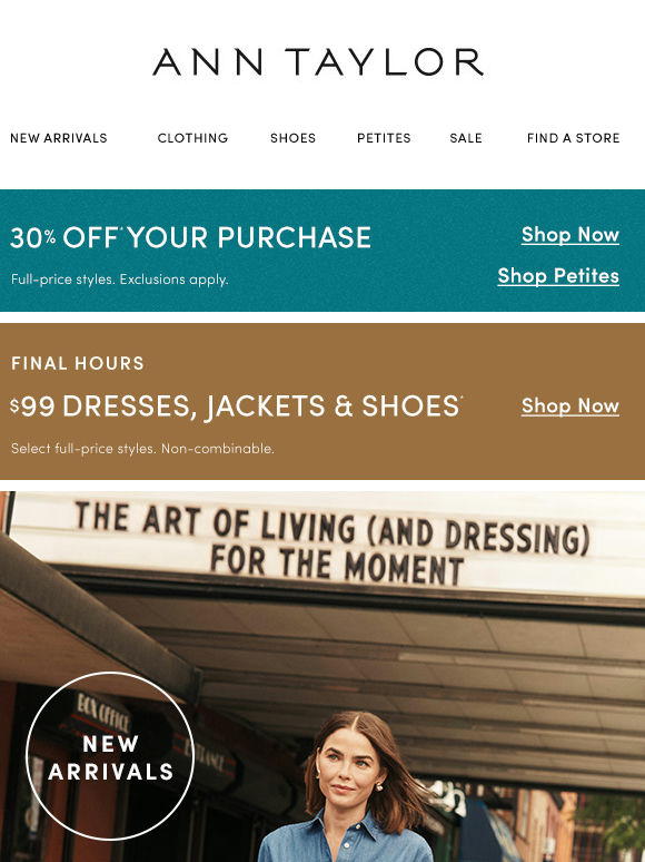 Ending Soon! $99 Dresses, Jackets & Shoes