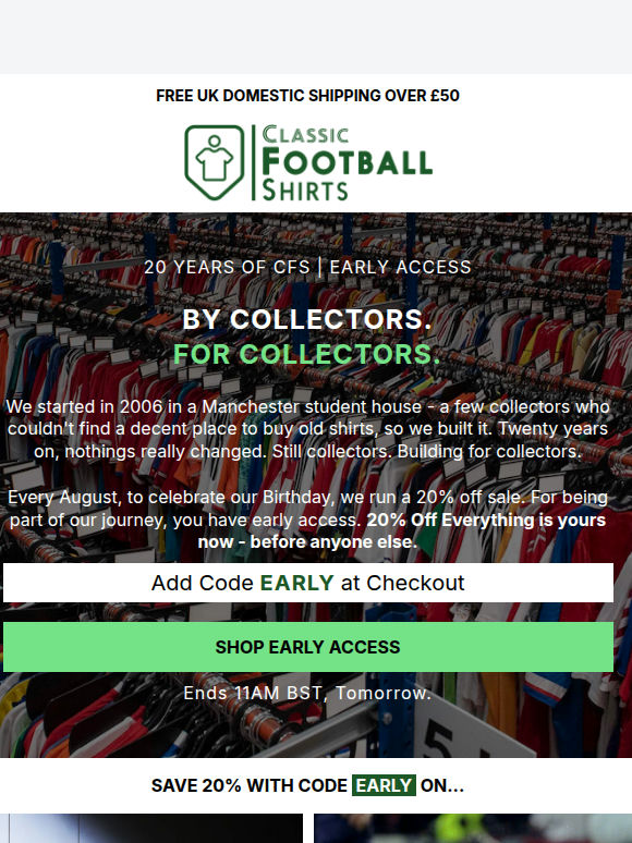 EARLY ACCESS TO OUR 20TH BIRTHDAY SALE 🎉