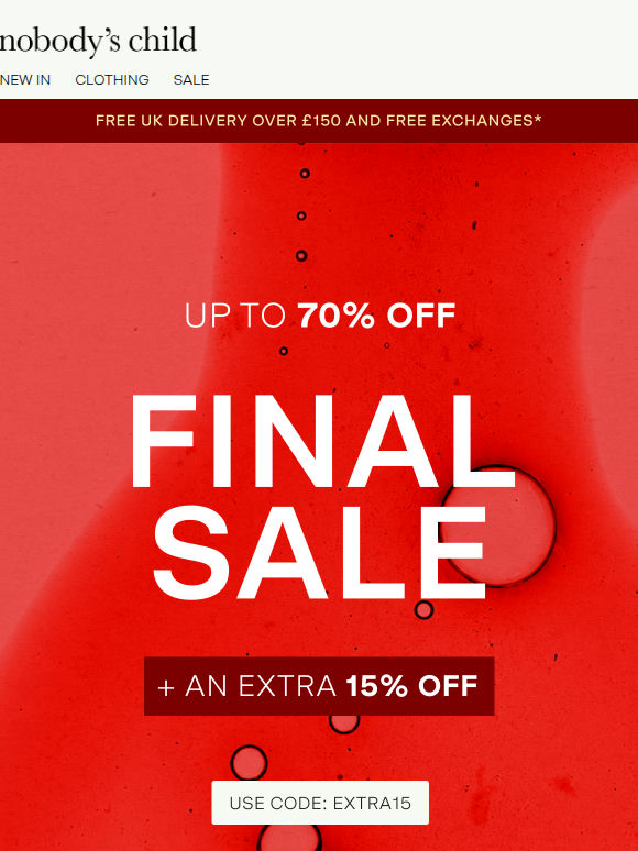 Up to 70% off ends soon