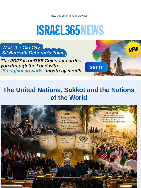The United Nations, Sukkot and the Nations of the World and Today's Top Stories
