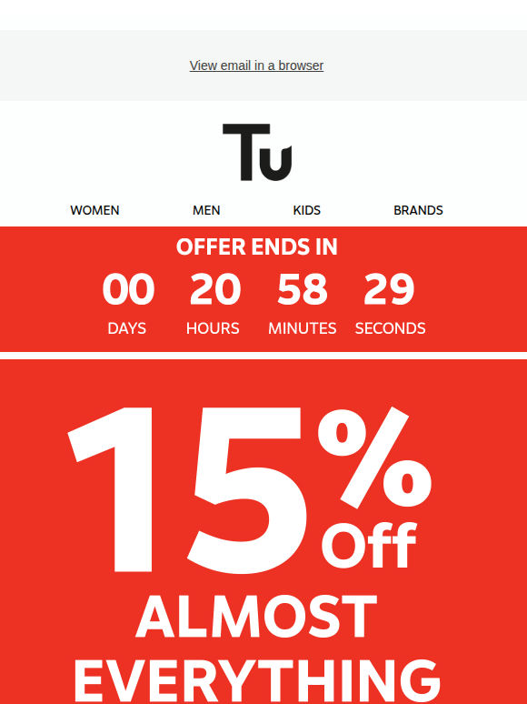 15% off - ends tomorrow