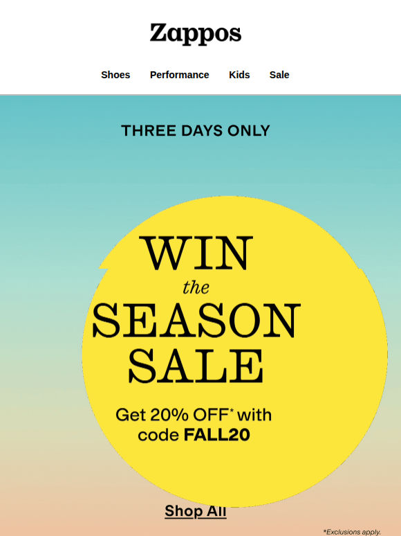 Win the Season Sale starts now 💛