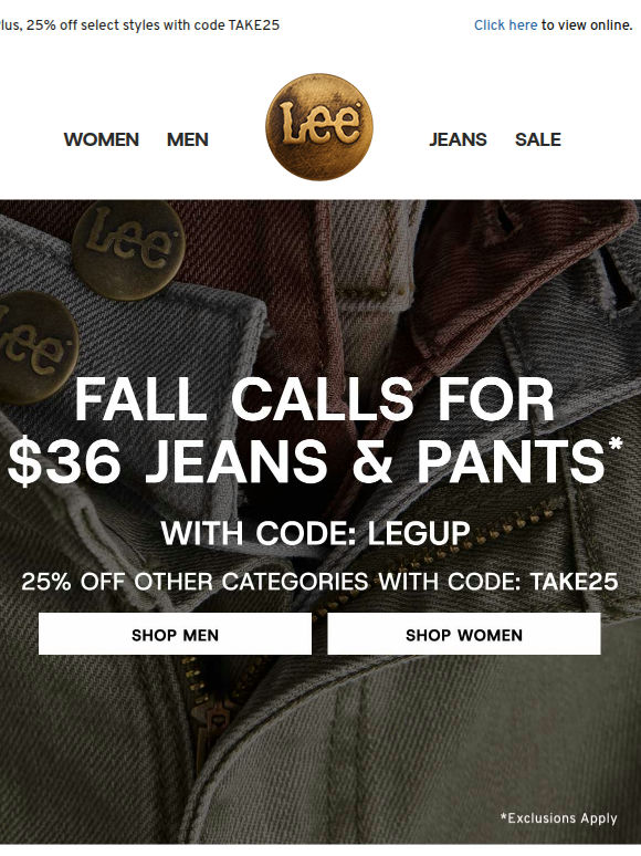 Fall break: $36 jeans & pants