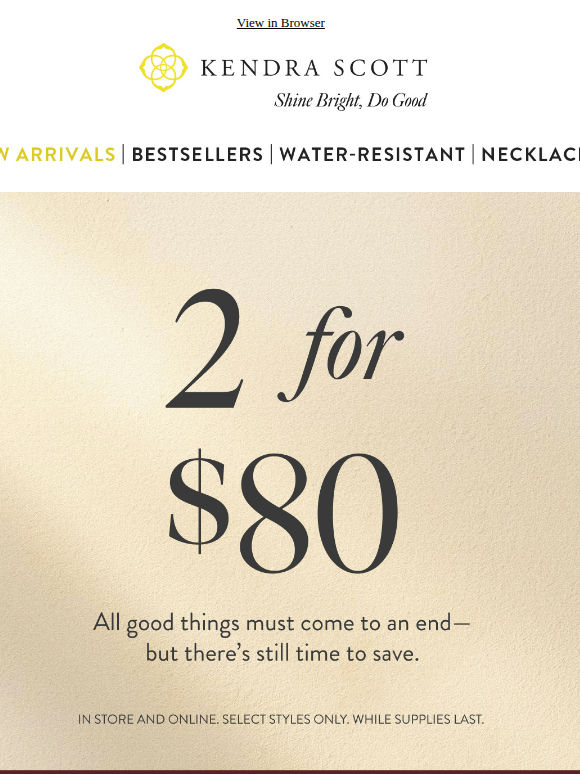 Final Hours! 2 for $80