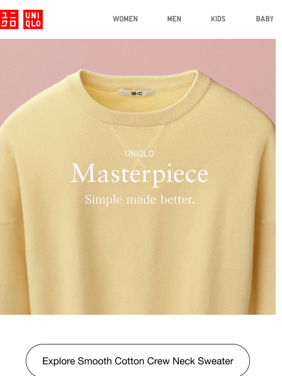 UNIQLO Masterpiece: Smooth Cotton Crew Neck Sweater